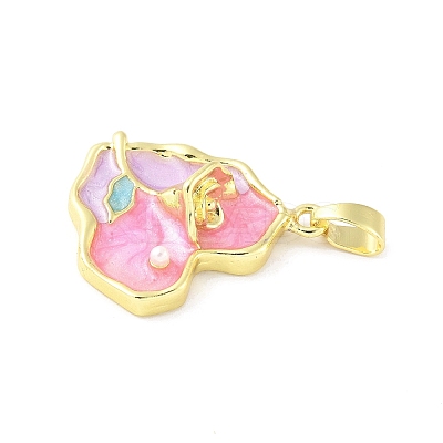 Brass Enamel Pendants KK-Z101-09G-C02-1