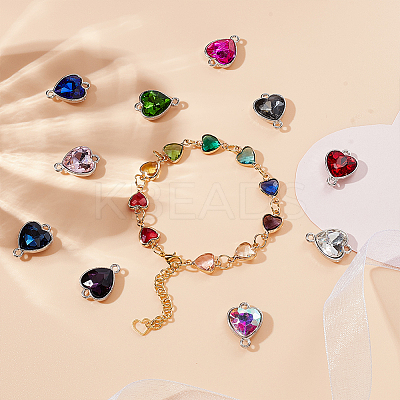 20Pcs 20 Styles Glass Connector Charms KK-GA0001-63-1