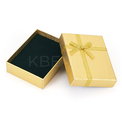 Rectangle Paper Jewelry Set Storage Boxes with Bowknot X1-CON-TAC0014-04F-1