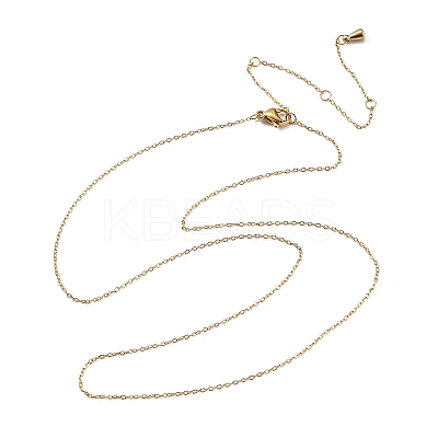 1MM 304 Stainless Steel Cable Chain Necklaces LS-NJEW-T016-15G-1