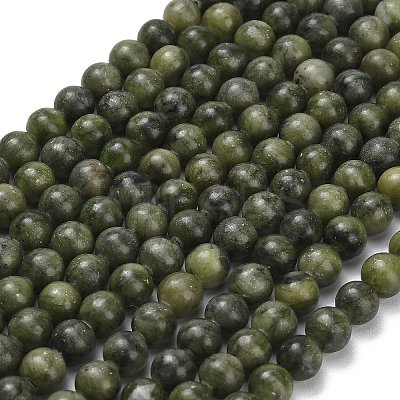 Natural Chinese Jade/Southern Jade Beads Strands G-P626-8mm-01-1