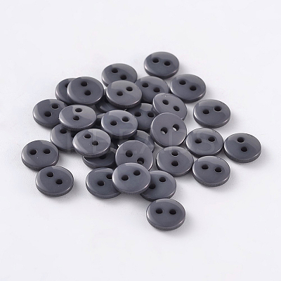 2-Hole Flat Round Resin Sewing Buttons for Costume Design BUTT-E119-36L-01-1
