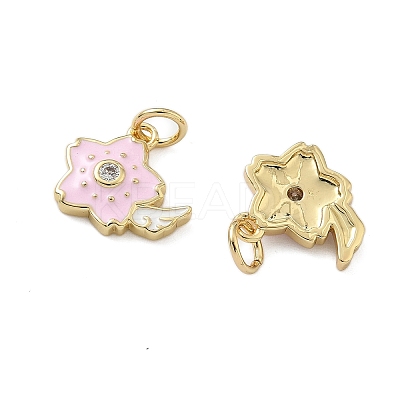 Brass Micro Pave Cubic Zirconia Pendants KK-P325-42G-1