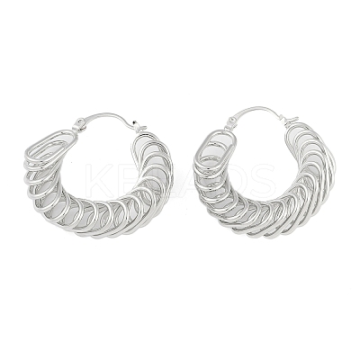 Brass Hoop Earring for Women LS-EJEW-L288-001P-1