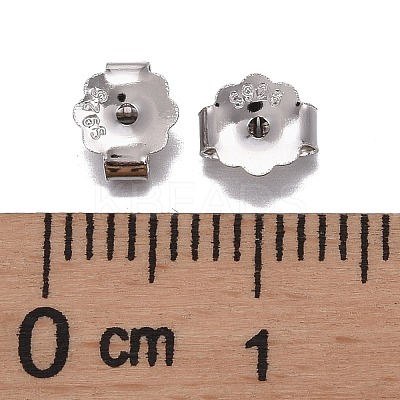Rhodium Plated 925 Sterling Silver Friction Ear Nuts STER-L063-09P-1