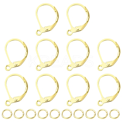Brass Leverback Earring Findings KK-YW0002-46-1