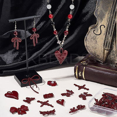 30Pcs 15 Styles Spray Painted Alloy Pendants FIND-SC0019-93-1