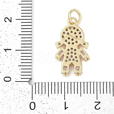 Rack Plating Brass Micro Pave Cubic Zirconia Pendants KK-H509-39G-01-1