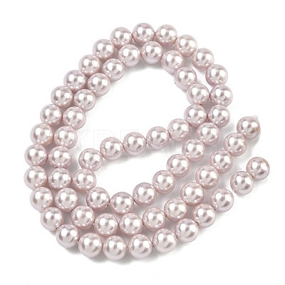 Electroplated Shell Pearl Beads Strands X-BSHE-G041-6mm-06-1