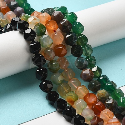Natural Agate Beads Strands G-T121-08-M-1