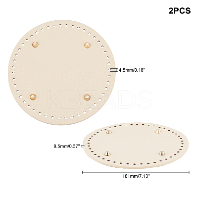 PU Leather Flat Round Bag Bottom FIND-PH0016-001I-1