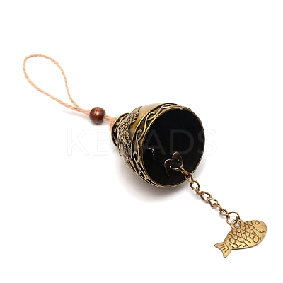 Phoenix Print Zinc Alloy Hanging Wind Chime LS-HJEW-WH0043-02-1
