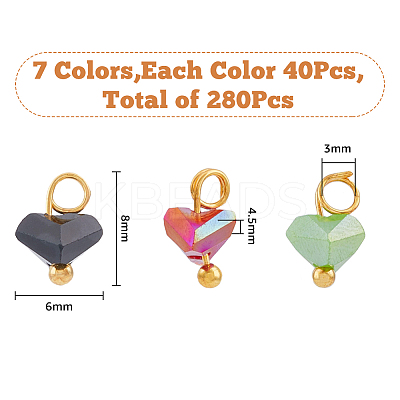 280Pcs 7 Colors Electroplate Glass Charms FIND-HY0001-33-1