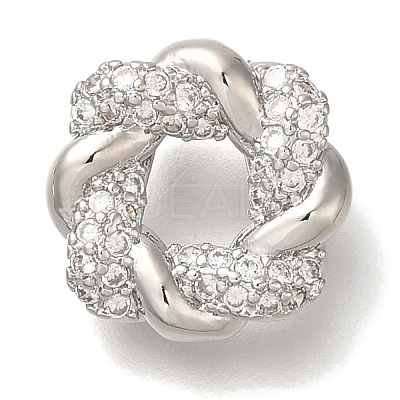 Rack Plating Brass Micro Pave Cubic Zirconia Charms KK-I720-63P-1