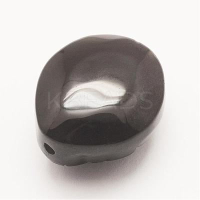 Carved Natural Obsidian Pendants G-G660-46-1