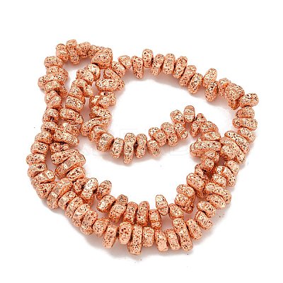 Electroplated Natural Lava Rock Beads Strands G-I360-U01-03-1