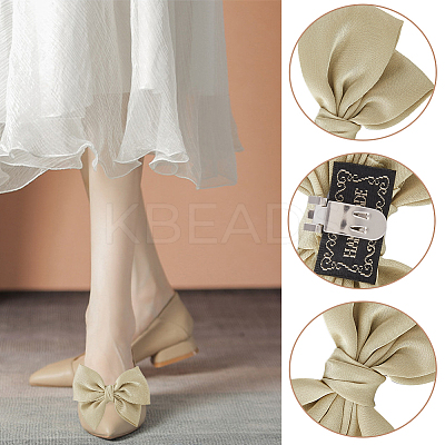 4Pcs 2 Colors Polyester Bowknot Shoe Decorations FIND-GF0005-01-1