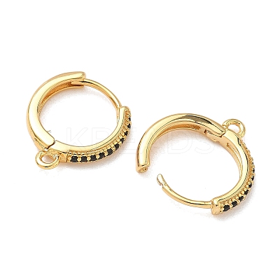 SHEGRACE Brass Micro Pave Clear Cubic Zirconia Hoop Earrings Findings XGR0154G-96G-1