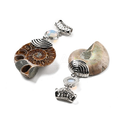 Synthetic Opalite Fossil Snail Pendants G-F062-07-1