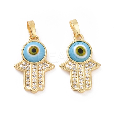 Brass Micro Pave Cubic Zirconia Pendants ZIRC-F136-02G-02-1