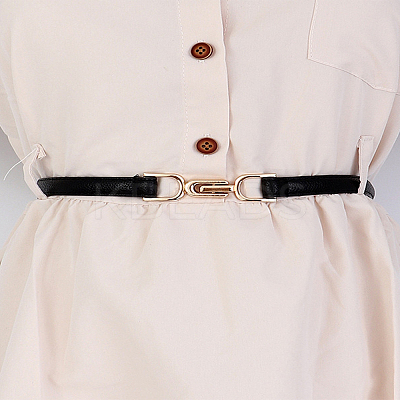 PU Leather Waist Belt with Alloy Buckles AJEW-LP0007-46B-1