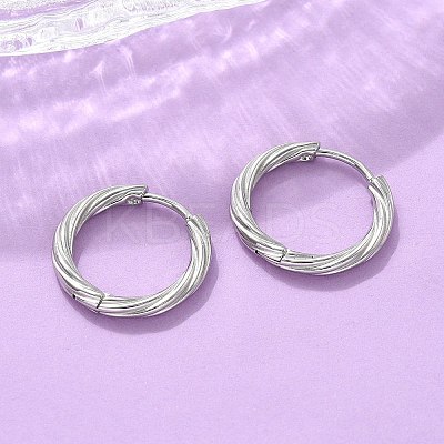 304 Stainless Steel Twist Hoop Earrings for Women EJEW-A130-02B-P-1
