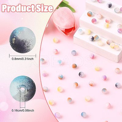 200G Frosted Baking Paint Crackle Glass Beads with Glitter Powder DGLA-YW0001-56A-1