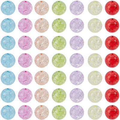 40Pcs Transparent Crackle Acrylic Beads PACR-PA0001-19-1