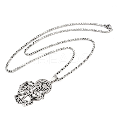 201 Stainless Steel Pendant Necklaces LS-NJEW-K283-09P-1