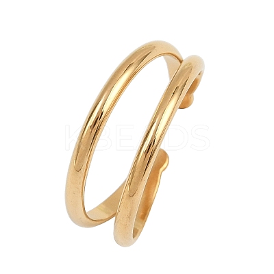 304 Stainless Steel Adjustable Open Cuff Rings for Women RJEW-K301-05G-1