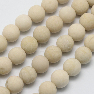 Natural Fossil Beads Strands X-G-D694-4mm-1
