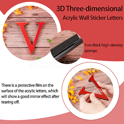 Acrylic Mirror Wall Stickers Decal DIY-CN0001-13B-V-1