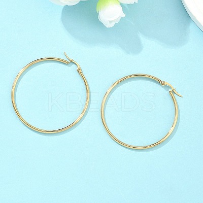 Ion Plating(IP) 304 Stainless Steel Hoop Earrings LS-EJEW-N0016-11G-H-1