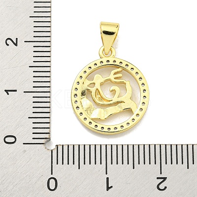 Brass Micro Pave Cubic Zirconia Pendants KK-K354-03G-08-1