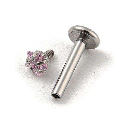 304 Stainless Steel Threaded Flatback Earrings LS-EJEW-NH0001-01A-01-1