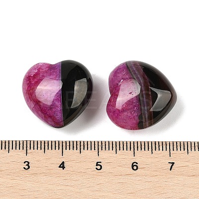 Natural Agate(Dyed & Heated) Heart Palm Stone G-Q021-04F-1