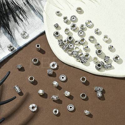 60Pcs 12 Styles Buddhist Theme Tibetan Style Zinc Alloy Spacer Beads FIND-CJ0002-20-1