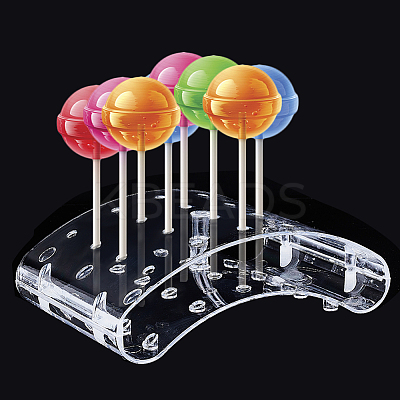 20-Hole Arc-Shaped Transparent Acrylic Lollipop Display Holder ODIS-WH0043-03A-1