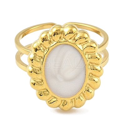 304 Stainless Steel Enamel Open Cuff Rings for Women RJEW-F166-39G-01-1