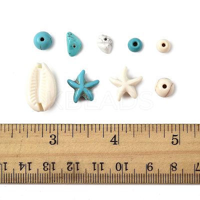 192Pcs 6 Styles Synthetic Turquoise Beads TURQ-FS0001-07-1