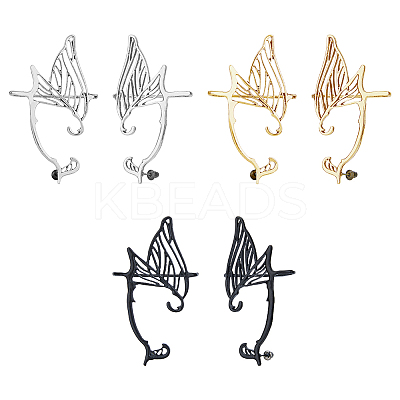 6Pcs 6 Styles Alloy Butterfly Wing Stud Earrings EJEW-FI0002-98-1