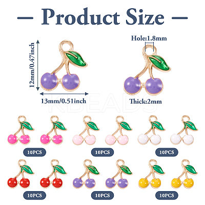 60Pcs 6 Colors Alloy Enamel Charms FIND-TA0002-31-1