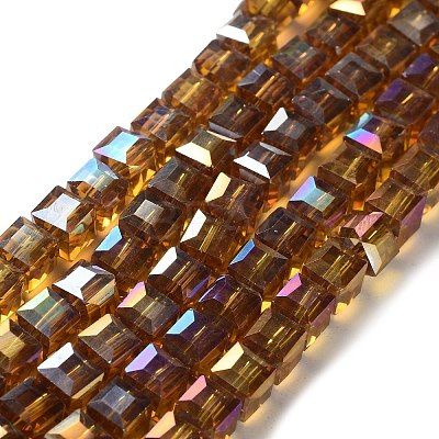 Electroplate Glass Beads Strands EGLA-R030-6x6mm-17-1