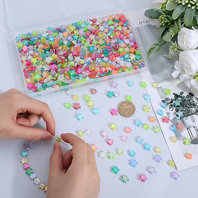 800Pcs 2 Styles Eco-Friendly Transparent Acrylic Beads TACR-SP0001-01A-1