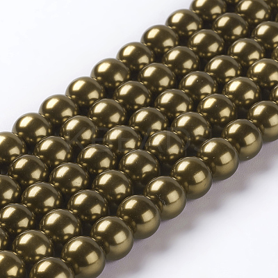 Eco-Friendly Dyed  Glass Pearl Round Beads Strands HY-A002-8mm-RB090-1