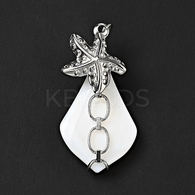 Natural White Shell Pendants SSHEL-C010-08P-1