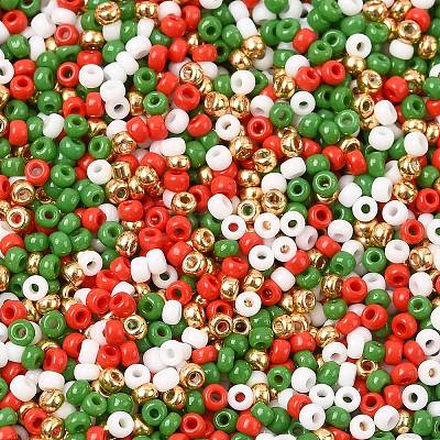 4 Colors 11/0  Christmas MIYUKI Round Rocailles Seed Beads SEED-X0058-19-1