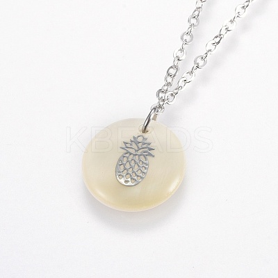 Brass Real Platinum Plated Cable Chains Pendant Necklaces NJEW-JN02259-04-1