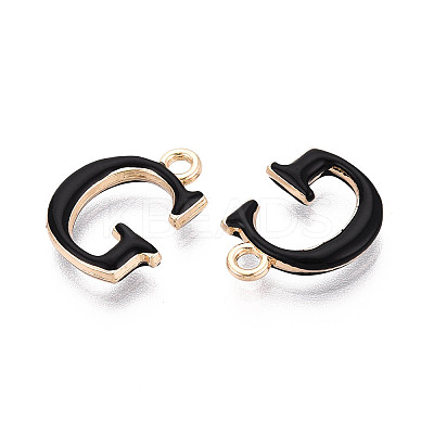 Rack Plating Alloy Enamel Pendants ENAM-T024-53G-G-1