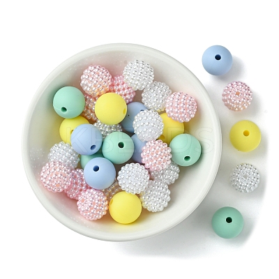 DIY Round Silicone & Acrylic & Berry Beads Making Findings Kits DIY-FS0006-26E-1